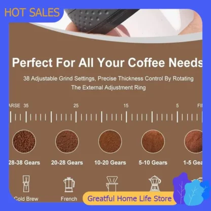 Molinillo de café eléctrico AT59, máquina de granos de café de 1500Mah para viaje, máquina portátil de granos de café