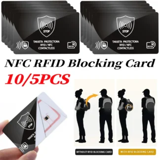5/10 Uds tarjeta de bloqueo RFID Ultra delgada NFC tarjeta de crédito de débito Protector de pasaporte bloqueador de tarjeta RFID para funda de pasaporte monedero