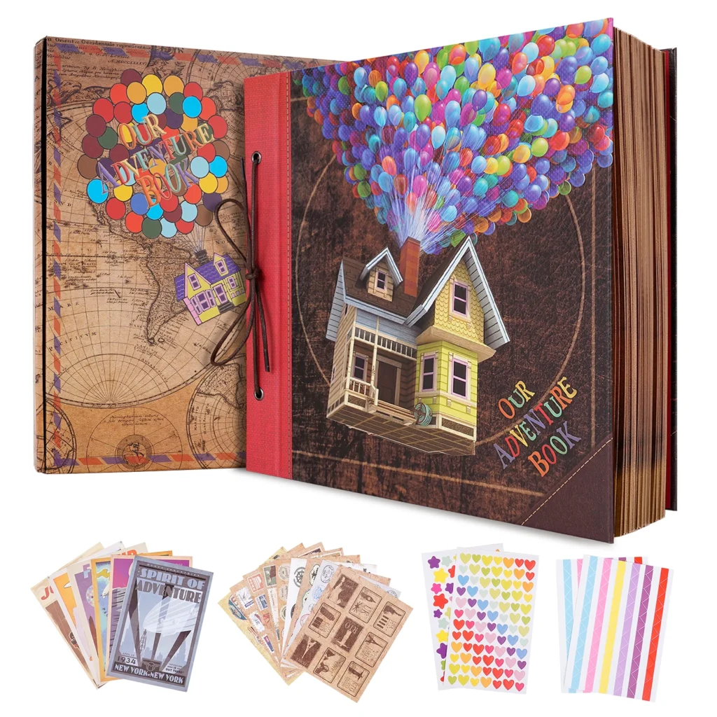 Álbum de fotos hecho a mano de 60 páginas, nuestro libro de aventuras, papel Kraft Vintage, álbum de recortes de mano, regalos de boda y Día de San Valentín