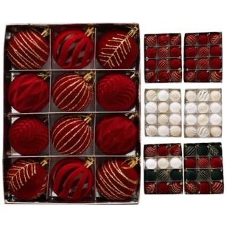 Adornos de bolas de Navidad de color rojo vino, 6/12 Uds., 6cm, verde oscuro, blanco, decoración de fiesta de árbol de Navidad, nuevo colgante de esferas de Navidad