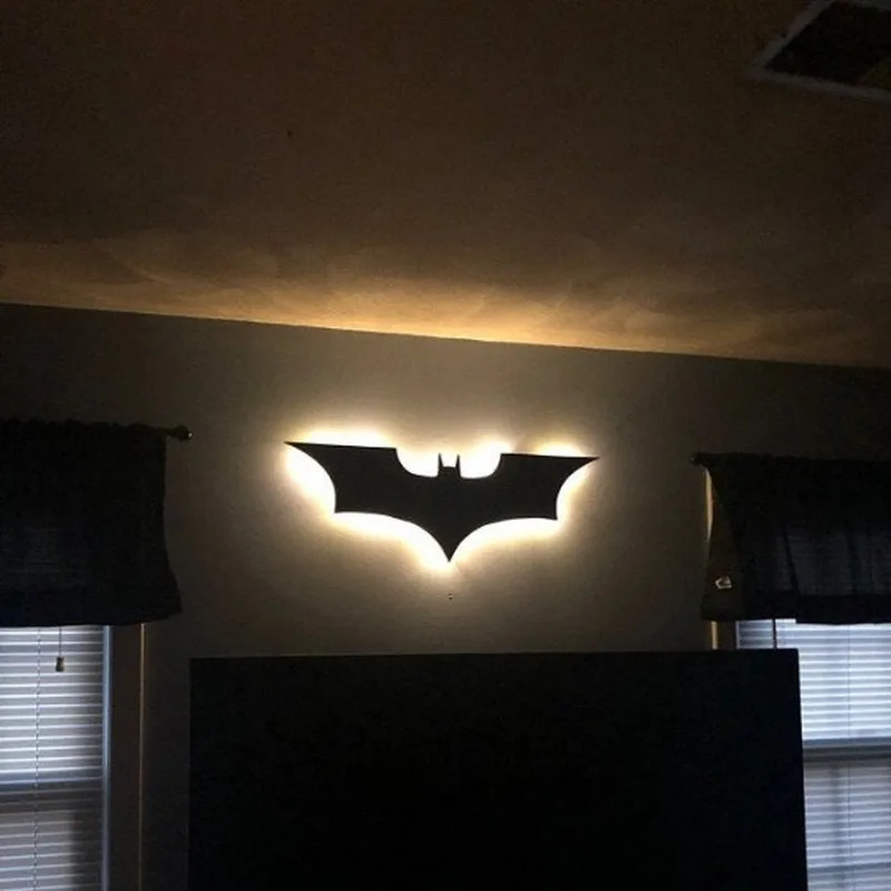 Luz LED nocturna colorida y fresca ZK50, lámpara decorativa de pared con enchufe, Control remoto, cambio de Color, ala de murciélago, luz ambiental para cabecera