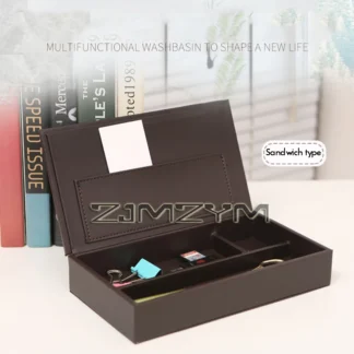 Caja de lápices de gran capacidad con tapa, estuche de bolígrafo de cuero PU para material escolar de papelería de oficina