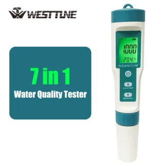 Medidor de PH Digital WESTTUNE 7 en 1 PH/ORP/EC/TEMP/SALT/S.G/TDS Probador de Calidad del Agua Analizador de Calidad del Agua para Poña