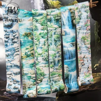 JIANWU 50mm * 200cm The Stream Whispers Softly Series Vintage planta paisaje Material Collage cinta creativa diario papelería