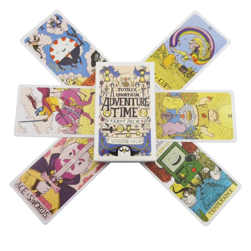 Cartas de Tarot Adventure Time, cartas de Tarot de edición de bolsillo para principiantes, herramientas de adivinación, juego de mesa de adivinación