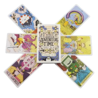 Cartas de Tarot Adventure Time, cartas de Tarot de edición de bolsillo para principiantes, herramientas de adivinación, juego de mesa de adivinación
