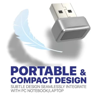 Lector de llaves de huellas dactilares USB, llave de seguridad portátil antisaliva, Mini Dongle de llave de seguridad biométrico para Windows Hello para PC o portátil