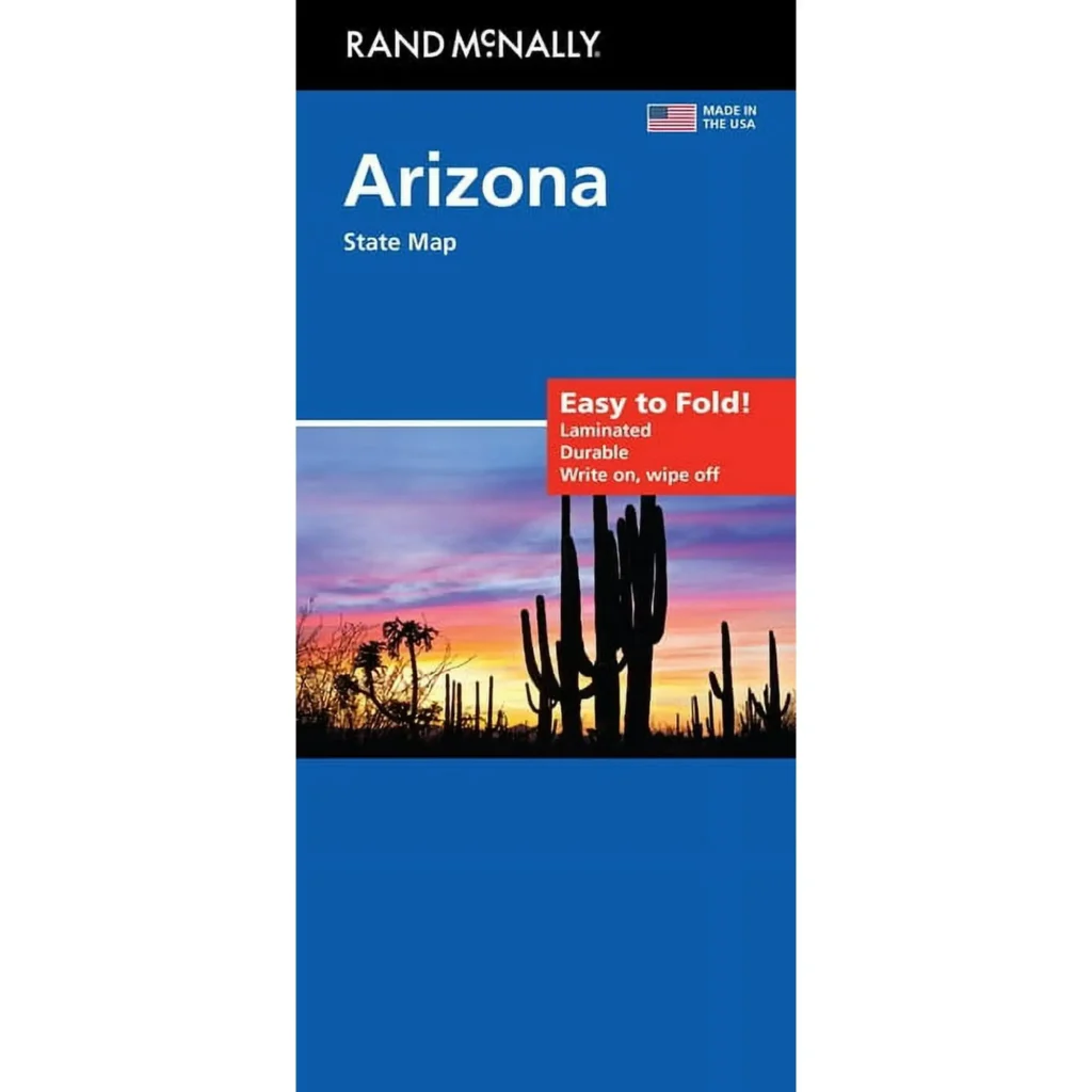 Rand McNally Fácil de plegar: Mapa laminado del Estado de Arizona, (brochura)