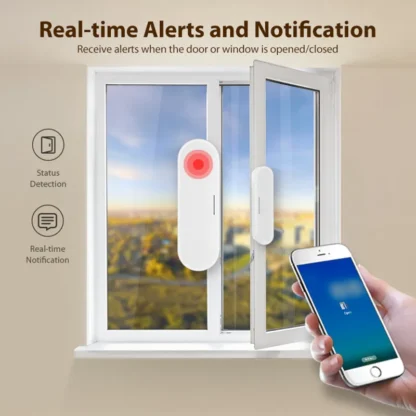 Sensor de ventana de puerta de rosca Tuya Matter, Sensor de puerta alimentado por USB, Detector de puerta inalámbrico, Sensor de alarma de detección abierta/cerrada de puerta
