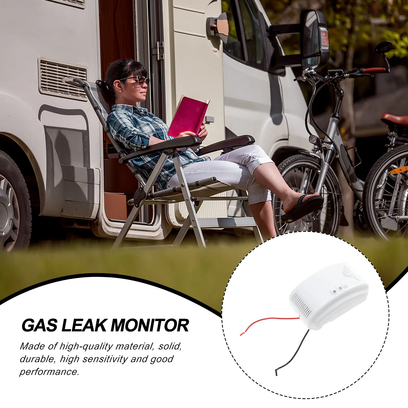 Sensor de alarma de fuga de Gas Natural, alerta fuerte de 85Db para furgoneta, yate, seguridad de vehículos marinos, detección de fugas de Gas de plástico