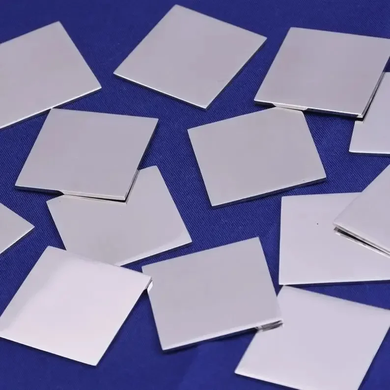 10 Uds. De espacios en blanco para estampado cuadrado de acero inoxidable de 19x19mm, brillo fantástico, etiquetas de 18 medidores-10106550