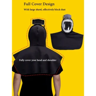 Respirador purificador de aire eléctrico, mascarilla facial completa con sistema de suministro de aire alimentado, capucha ajustable a prueba de polvo para trabajo industrial