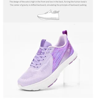 Zapatillas de deporte de tacón negativo para mujeres y hombres que caminan hacia atrás verano primavera otoño zapatos de tacón negativos al revés