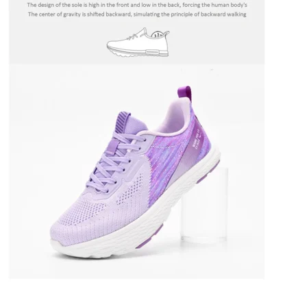 Zapatillas de deporte de tacón negativo para mujeres y hombres que caminan hacia atrás verano primavera otoño zapatos de tacón negativos al revés