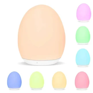 Luz nocturna que cambia de 7 colores, lámpara regulable táctil con Control remoto RGB, lámparas de mesita de noche portátiles, lámpara de noche recargable por USB