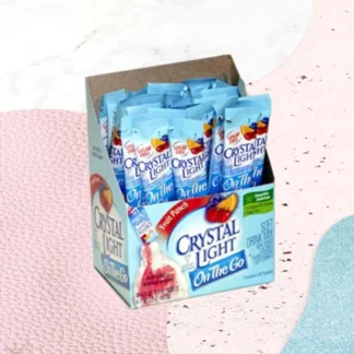 Crystal Light On The Go Sticks Botella de agua de 20 oz Tamaño Fruit Punch Caja de 30 unidades