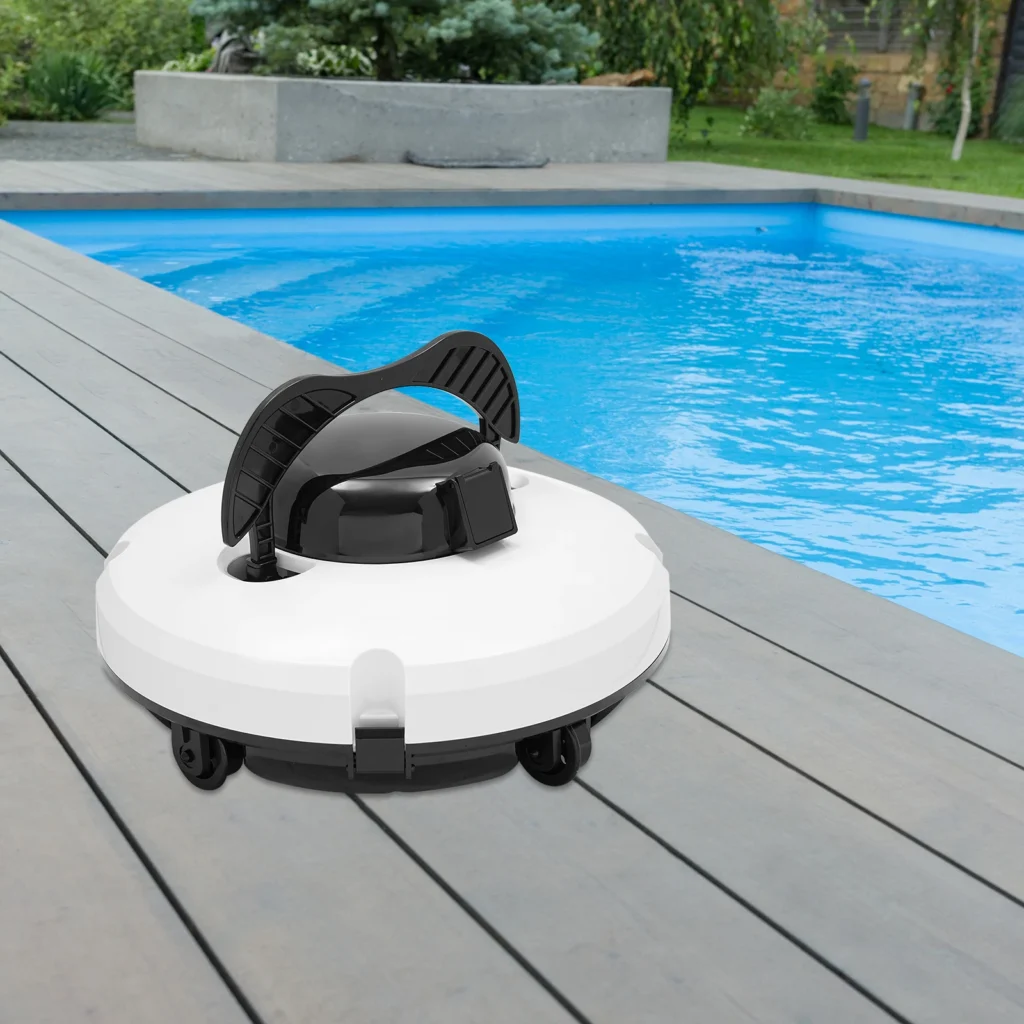 Limpiador robótico para piscinas, aspirador inalámbrico para piscinas sobre el suelo para limpieza de piscinas, área aplicable 1076,4 pies2