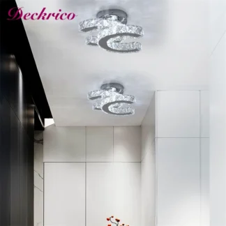 Lámpara de techo Simple para dormitorio, candelabro de iluminación Led de cristal, adecuado para guardarropa, pasillo, porche, accesorio de lámpara colgante cambiable