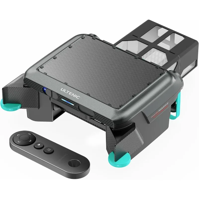 Robot espumadera para piscina, espumadera solar para piscina sobre e en el suelo con diseño de acoplamiento automático, potencia de limpieza continua 24/7, 6L