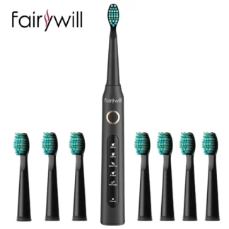 Fairywill cepillo de dientes eléctrico sónico FW-507 carga USB recargable adulto impermeable cepillos de dientes electrónicos cabezales de repuesto s