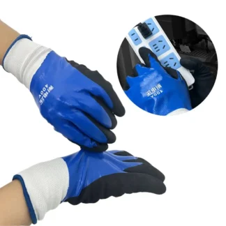 Guantes aislantes azules para electricista, resistentes a la tensión de 400V, guantes seguros de trabajo de goma, guantes de seguridad antielectricidad para pantalla táctil