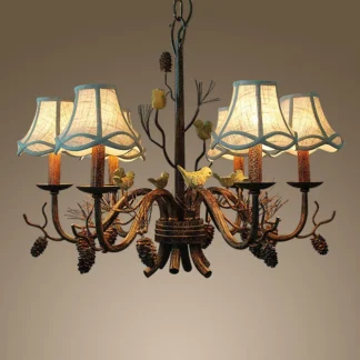 Lámpara LED de hierro forjado Industrial, lámpara colgante de campo Vintage de isla y país, accesorios de iluminación colgantes de montaje empotrado Retro