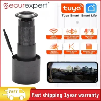 Cámara Wifi de puerta con mirilla HD de 1080P, Monitor de vigilancia de seguridad inalámbrico para el hogar inteligente Tuya, visión nocturna eléctrica, grabación remota