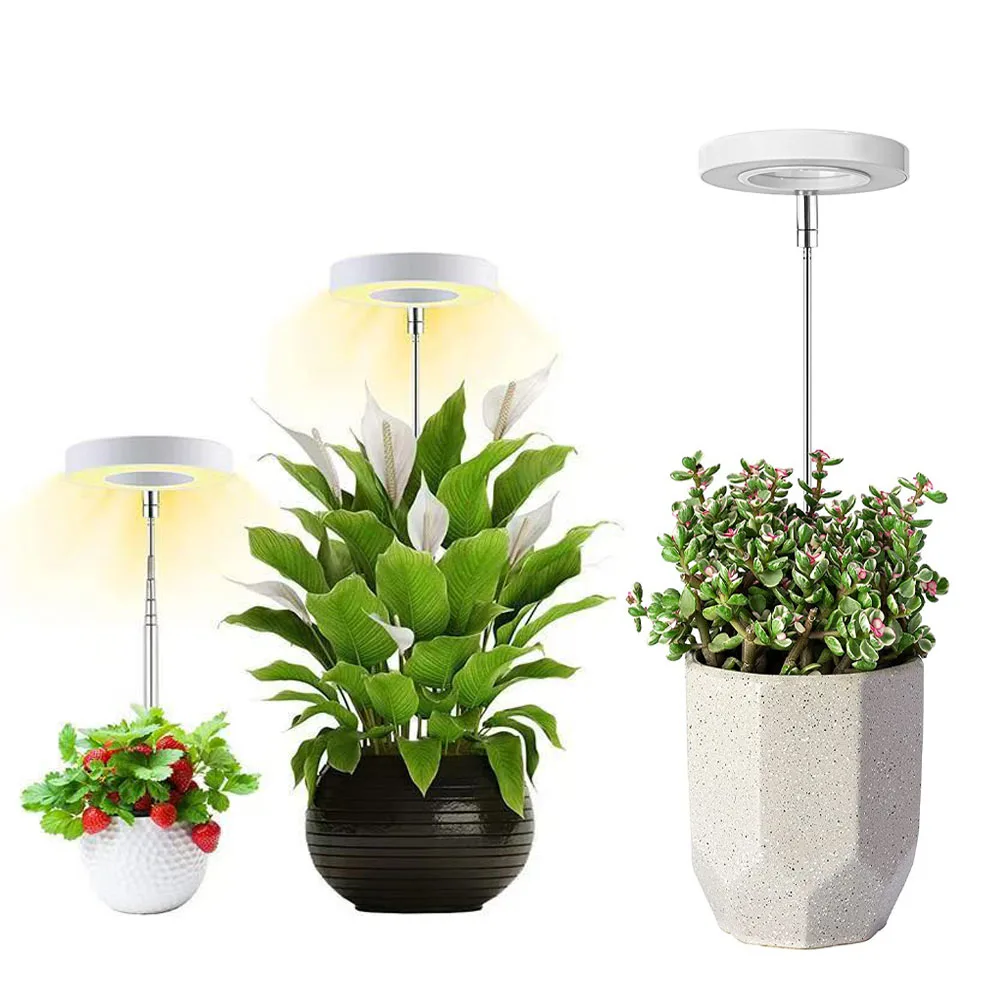 Luz de crecimiento LED solar para interiores de espectro completo, atenuación de cuatro engranajes, Viridiplantae carnoso, luz de relleno telescópica para suelo de flores