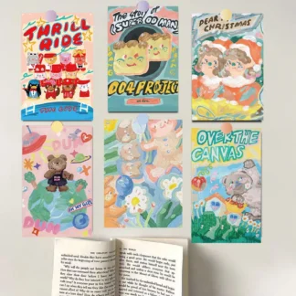 15 Uds. Tarjeta de pintura al óleo carteles pegatinas calcomanías creativas DIY equipaje lectura creativa queso café pegatinas de pared para ordenador portátil teléfono
