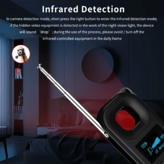 Detectores de cámaras ocultas Detector de señal RF Detector de dispositivo de escucha Localizador de rastreador GPS de coche para hoteles, viajes, seguridad de oficina