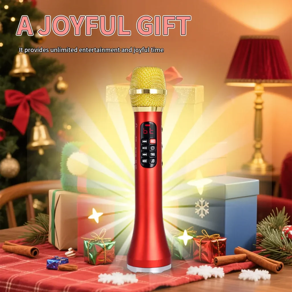 1 pieza de 28cm 25W/Pc micrófono de Karaoke TWS Bluetooth altavoz micrófono 6400mAh tarjeta TF reproductor de música micrófono para fiesta en casa portátil