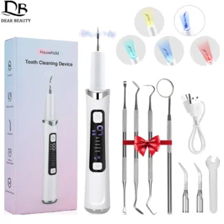 Limpiador de dientes ultrasónico con 5 luces LED, escalador Dental de 9 niveles, eliminador de cálculo, placa, eliminación de sarro, herramientas de limpieza de dientes