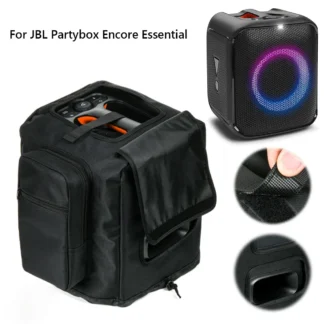 Funda de altavoz, funda protectora de altavoz a prueba de golpes con bolsa de almacenamiento de micrófono lateral para JBL PartyBox Encore Essential