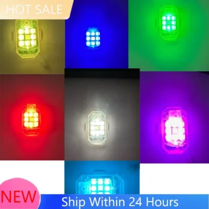 2025 Trendwireless Control remoto luz LED estroboscópica para coche motocicleta bicicleta 7 colores lámpara de advertencia de Flash anticolisión