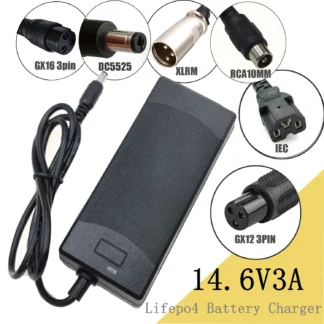 Cargador de batería de 14,4 o 14,6 V 3A para batería Lifepo4 serie 4S 3,2 V 4 con corriente de carga constante de 3A