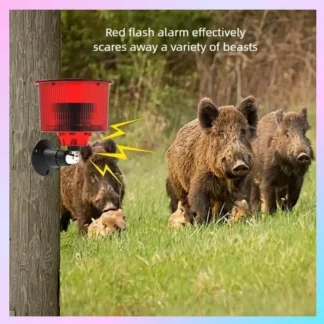 AB25-luz de alarma alimentada por energía Solar, Detector de Sensor de movimiento replante de animales y pájaros, sirena estroboscópica para granja de huerto en casa