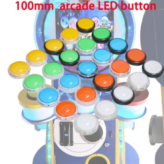 Botón LED Arcade de 12V, 100mm, plano, botón redondo, accesorios para máquina de juego, se utiliza para consolas de juegos para niños