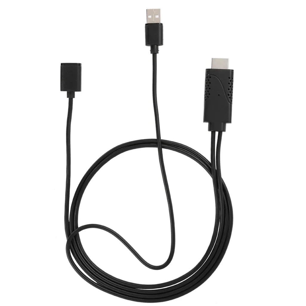 Cable adaptador Premium 2 en 1 1080P USB hembra a HDMI macho Plug and Play de alta velocidad para iPhone Android Home Theater Office