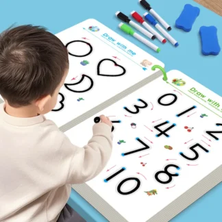 Libro de ejercicios de rastreo mágico reutilizable, libro de entrenamiento de Control de bolígrafo para que los niños practican habilidades básicas de escritura a mano y caligrafía