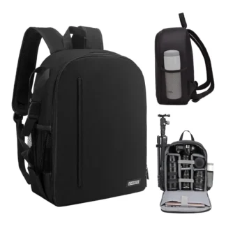 Mochila para cámara profesional para cámara DSLR/SLR sin espejo impermeable, funda para cámara compatible con Sony Canon Nikon-negro