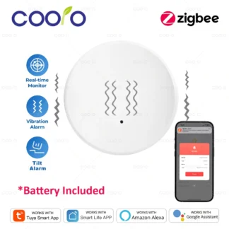 Sensor de vibración inteligente Zigbee Tuya, Sensor de inclinación de detección, notificación de aplicación Smart Life, registro de alarma de choque de movimiento en tiempo Real