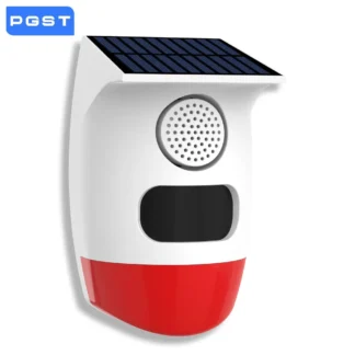 PGST Tuya Smart Life Detector de alarma Solar PIR Sensor de movimiento por infrarrojos sirena bocina protección de seguridad para el hogar impermeable al aire libre