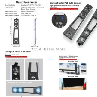 Sistema enfriamiento Ventilador refrigeración consola con 3 ventiladores Accesorios juegos luz LED 87HC