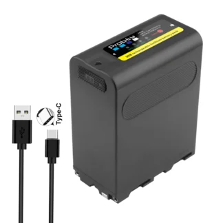 Batería de decodificación F960 para videocámara Sony, 12000mAh, NP-F990, NP-F970, HXR-MC1500C, NX3, 5, luz LED para vídeo