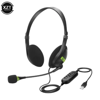 Auriculares con cable y cancelación de ruido de 3,5mm, cascos USB universales con micrófono para PC/portátil/ordenador