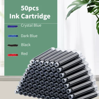 Pluma estilográfica desechable de 2,6/3,4mm, cartucho de tinta, recambio de bolígrafo, juego de tinta negra/roja/azul, suministros escolares y de oficina, papelería, regalos, 50 Uds.