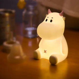 Lámpara LED de silicona con Sensor táctil para niños y bebés, luz nocturna de vaca, regulable, recargable por USB, regalos para decoración de dormitorio
