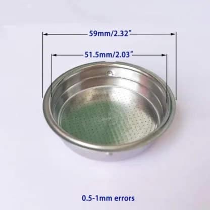 Cesta de filtro presurizada para máquina de café de una sola taza de 51mm, accesorios para cafetera doméstica, cuenco de polvo de acero inoxidable