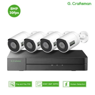 C G80 SONY, 8MP, 30fps POE, sistema de kit, seguridad CCTV, detección de personas, vigilancia de audio, videovigilancia para el hogar, visor de guardia UNI