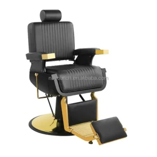 Muebles de salón simples y modernos, silla para el cabello, barbería, silla de salón, precio de fábrica, Base de Metal gris